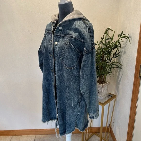 Denim Hooded Jacket for Women - Picture 6 of 11